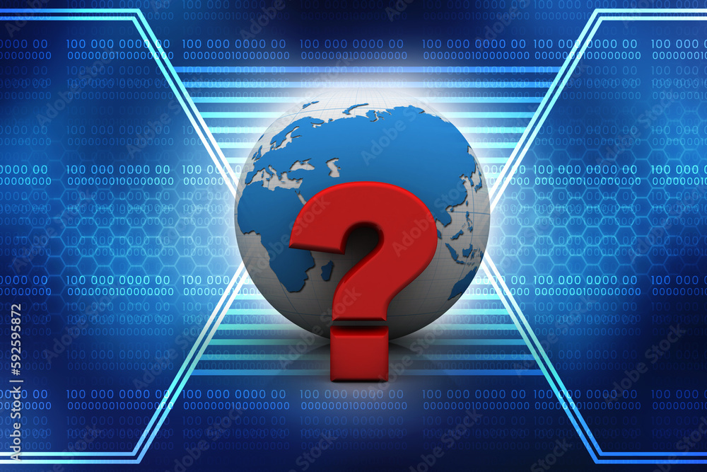Poster 3d rendering question mark