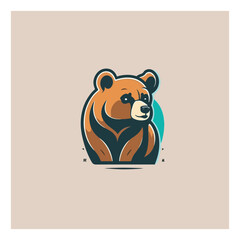 Bear illustration vector cartoon style logo