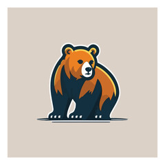 Bear illustration vector cartoon style logo