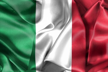 Flag of Italy with realistic waving fabric design.
