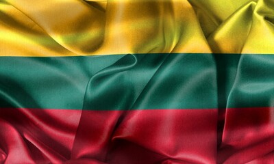 3D-Illustration of a Lithuania flag - realistic waving fabric fl