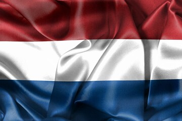 3D-Illustration of a Netherlands flag - realistic waving fabric