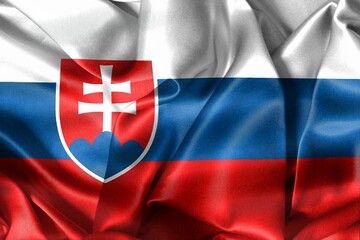 3D-Illustration of a Slovakia flag - realistic waving fabric fla