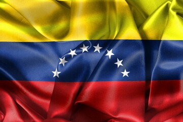 3D-Illustration of a Venezuela flag - realistic waving fabric flag.