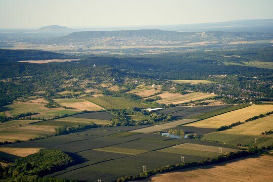 Aerial shot of the Zalaszanto Village in Zala, Hungary
