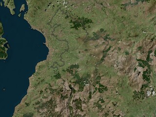 East Ayrshire, Scotland - Great Britain. High-res satellite. No legend