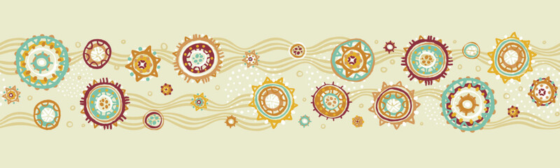 Fototapeta premium Hand drawn abstract seamless pattern, ethnic background, african style - great for textiles, banners, wallpapers, wrapping - vector design
