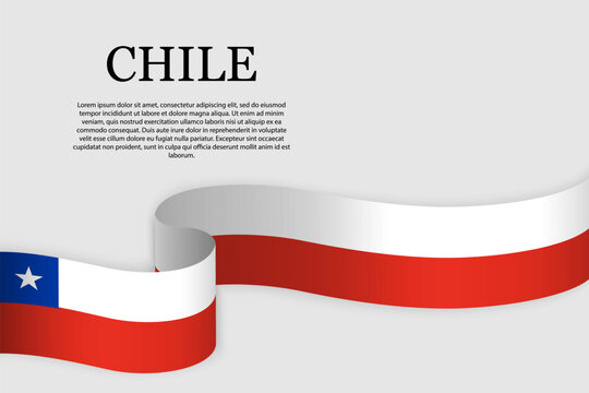Ribbon flag of Chile