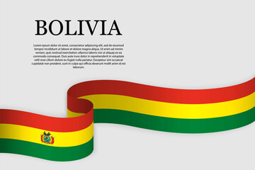 Ribbon flag of Bolivia