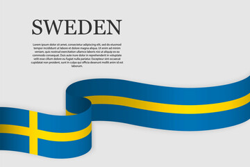 Ribbon flag of Sweden