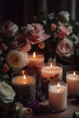 Aromas of Romance in a Floral Haven with Calming Candles
