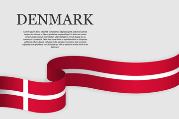 Ribbon flag of Denmark