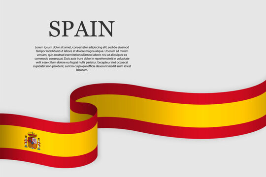 Ribbon flag of Spain