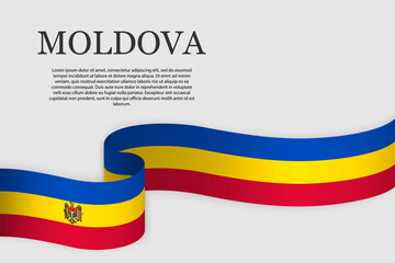 Ribbon flag of Moldova