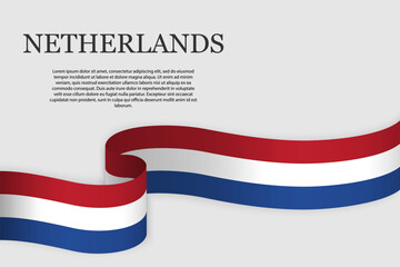 Ribbon flag of Netherlands