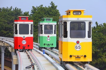 Fototapeta na wymiar Capsule train in Busan, South Korea