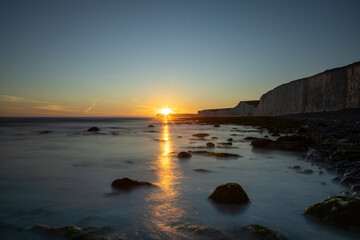 Fototapeta na wymiar Sunset at Birling Gap, UK