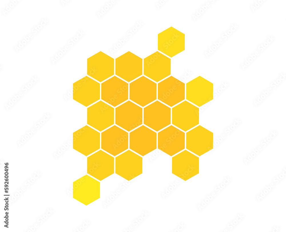 Wall mural honeycomb symbol isolated on white background. - Wall murals