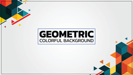 Abstract geometric background, Colorful lorem ipsum
