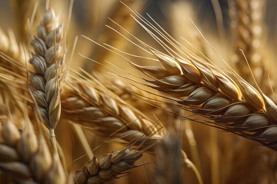 Gold wheat field close up,  Created using generative AI tools.