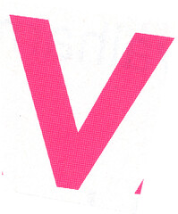 letter v magazine cut out font, ransom letter, isolated collage elements for text alphabet. hand...