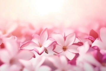 Pink blossom flowers background. Generative AI