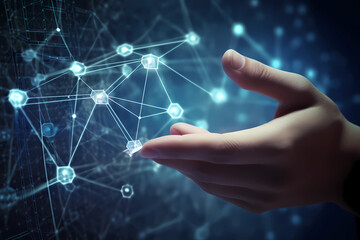 Social network concept, blockchain. Generative AI