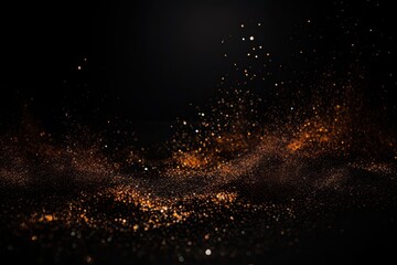Gold glittering star magic dust and coins on background. Generative AI