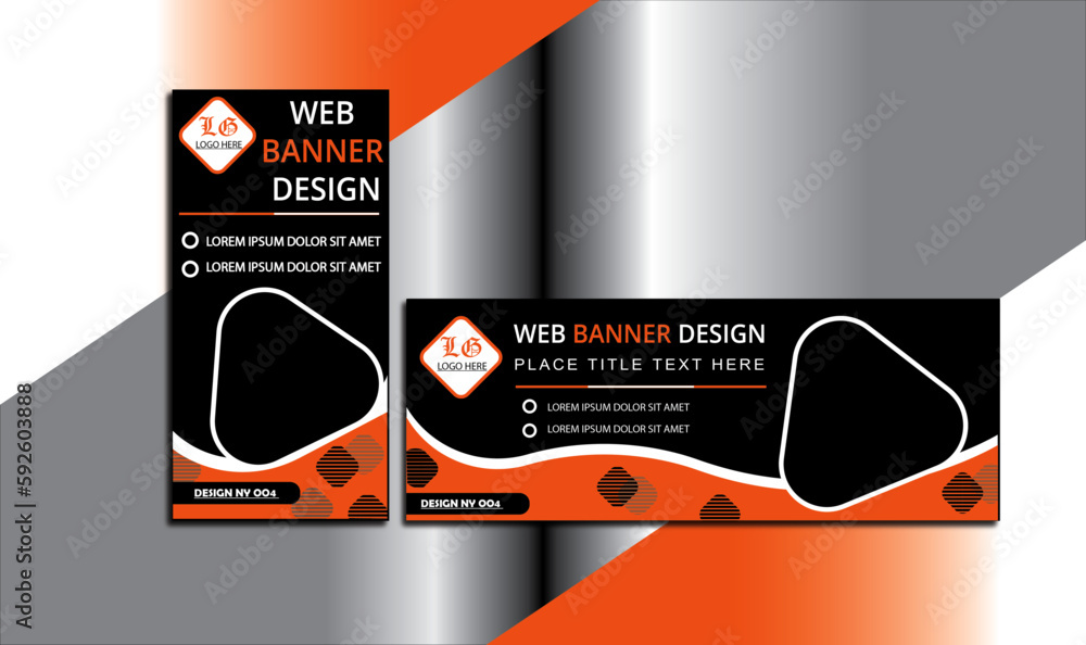 Poster web banner design template . modern business web banner design .