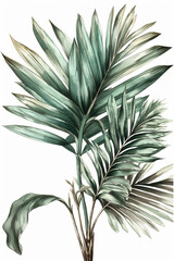 Tropical plant leaves. Generative AI illustration