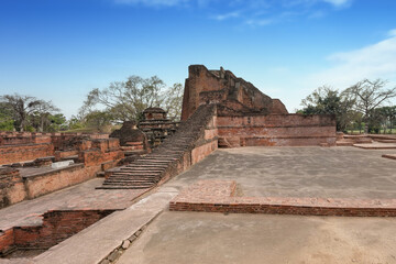 The ruins of Nalanda Mahavihara, Nalanda University Excavated Site, India