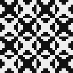 Abstract seamless fashion trend pattern fabric textures, lattice black and white pattern, pixel art vector monochrome illustration. Design for web and mobile app.