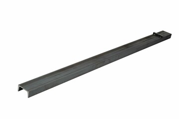 Black steel construction rod isolated on a white background