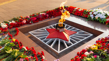Eternal flame - a symbol of the Victory in the Great Patriotic War. May 9th - Day of Victory