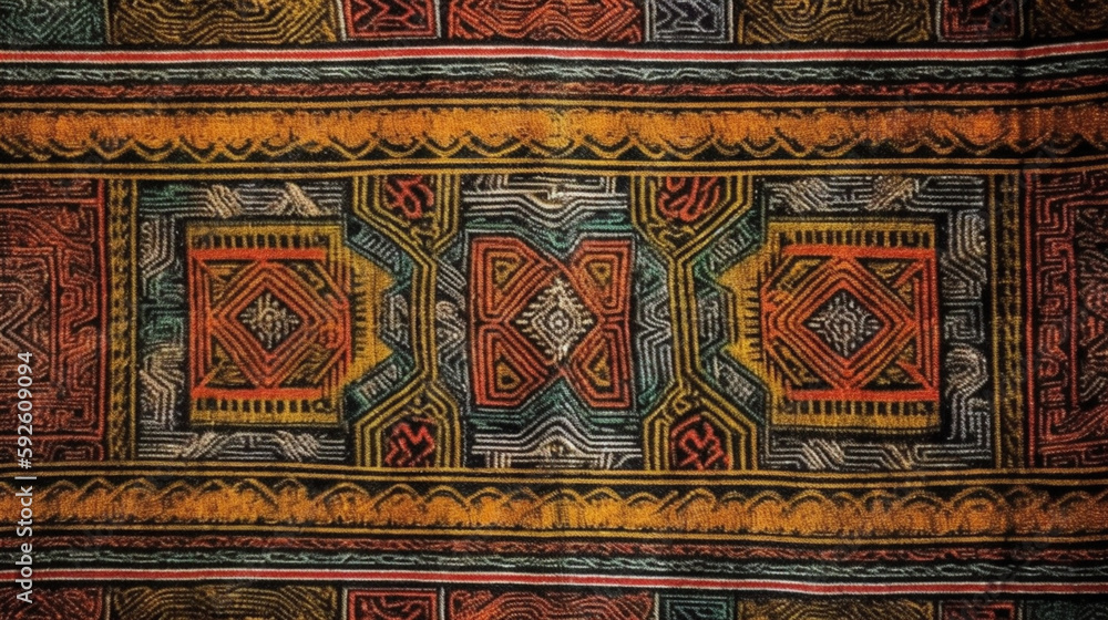 Wall mural traditional ethiopian patterned fabric Generative AI