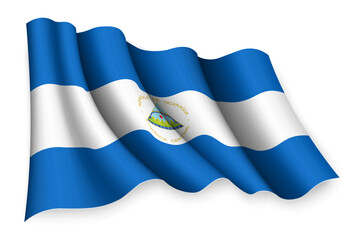 waving flag of Nicaragua