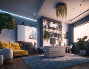 modern living room with comfortable luxury AI Generative
