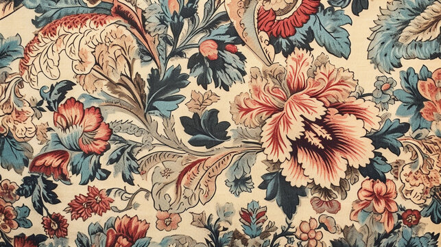 traditional french patterned fabric Generative AI