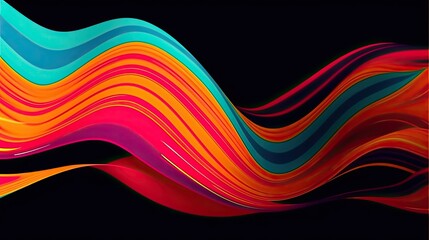 Wavy lines with a bold color scheme and a playful feel created with generative AI technology