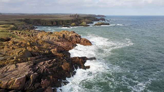 Slains Castle, Cruden Bay, Peterhead in Scotland
