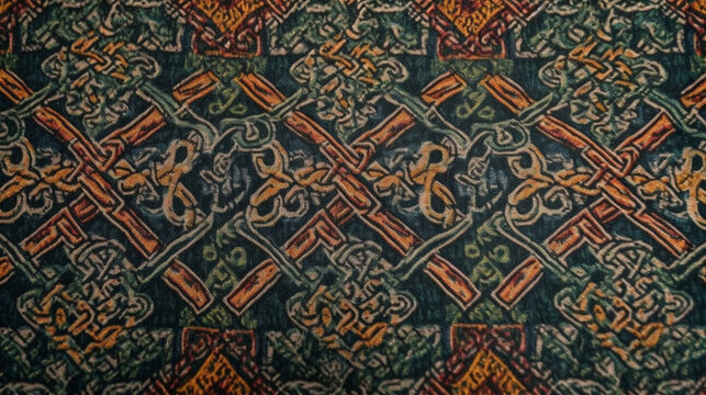 traditional irish patterned fabric Generative AI