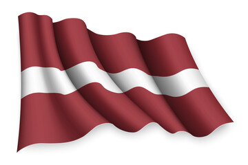 waving flag of Latvia