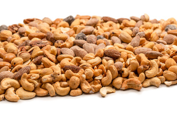 A group of almonds, pistachios, walnuts, macadamia, cashews.