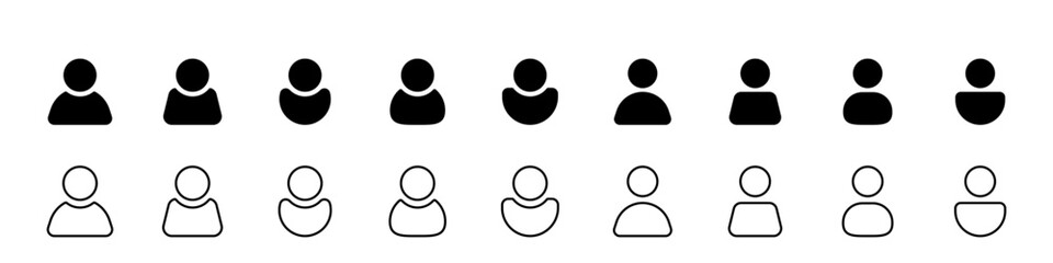 User symbol set line icon illustration