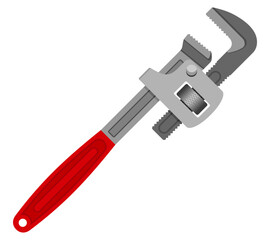 Spanner pipe wrench with red handle
