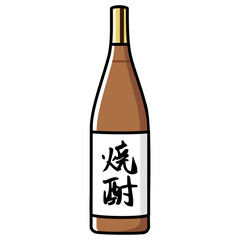 太い線で描かれたカットイラスト / 焼酎