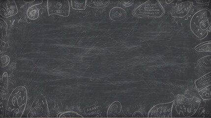 The playful and whimsical character of this abstract chalkboard background with chalk-like textures invites you to explore your creativity and imagination. Generated by AI.