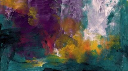 This abstract painted background showcases vibrant colors and textured brushstrokes that create a dynamic and visually captivating composition. Generated by AI.