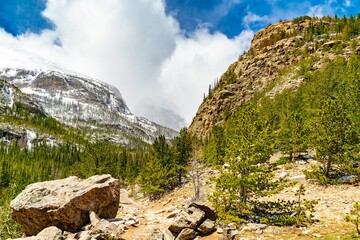 Scenic shot of Rocky Mountain National Park on a cloudy sky in Colorado © Abhishek Kumar/Wirestock Creators