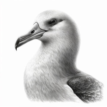 recommend clip art: Pencil sketch cute albatross bird drawing AI Generated